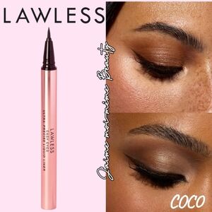 LAWLESS Ultra Black Coco Brown Precision Liquid Eyeliner Brush Tip